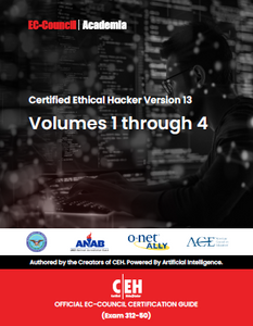 Certified Ethical Hacker (CEH) v13 eBook w/ Labs (Volumes 1 through 4) + ECC Exam Voucher (Onsite)